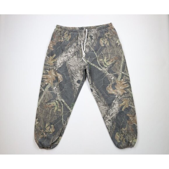 Vtg 90s Jerzees Mens 2XL Faded Mossy Oak Camouflage Cuffed...